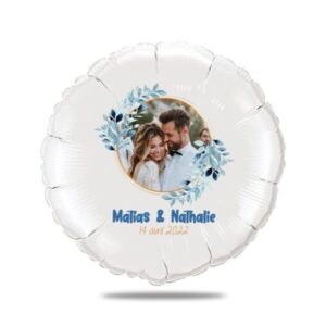 Ballon mariage personnalisé bleu - thème bohème