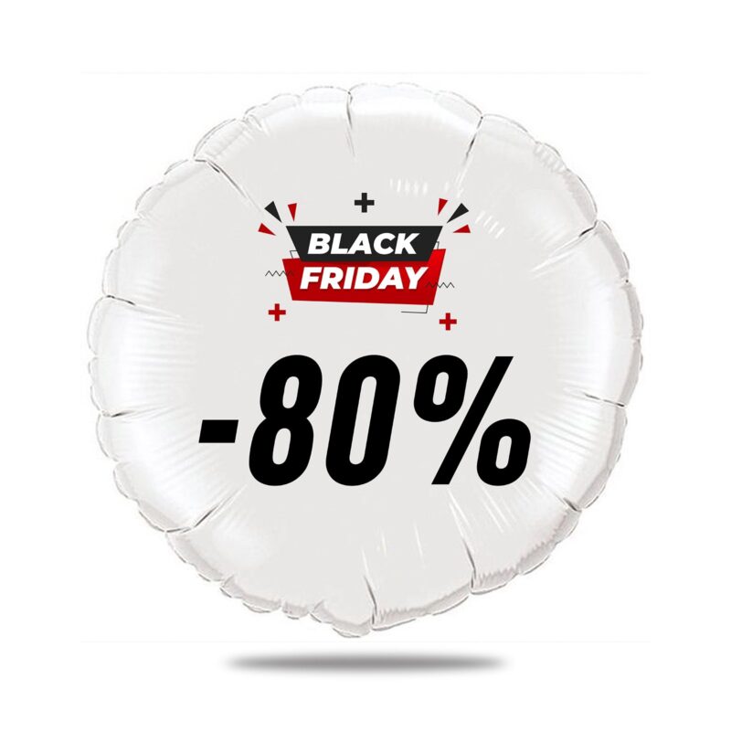 Ballon Black Friday Rouge Et Noir Ballon Aluminium 46cm