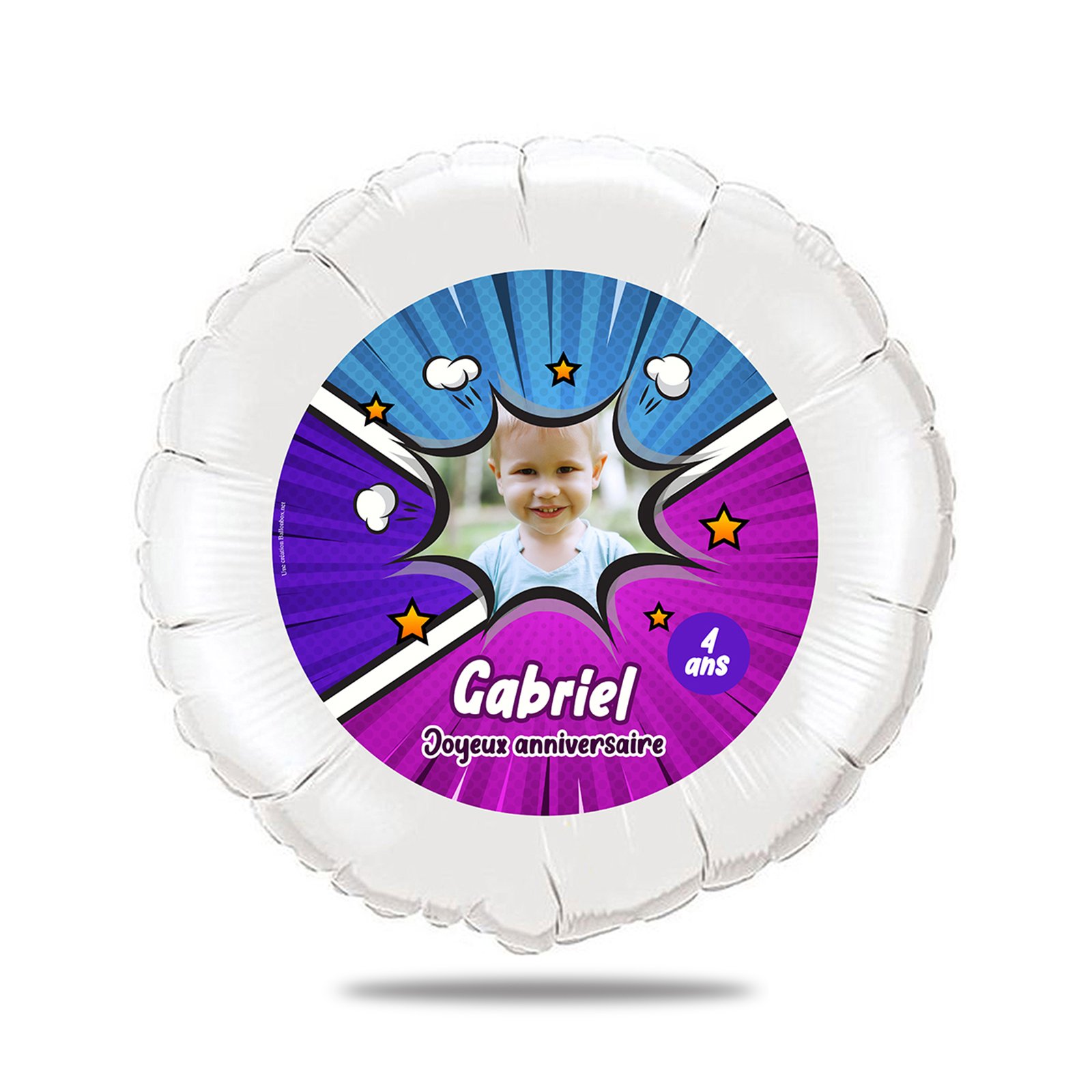 Ballon âge anniversaire violet thème ballon à personnaliser - Ballon  personnalisable 46cm : : Loisirs créatifs